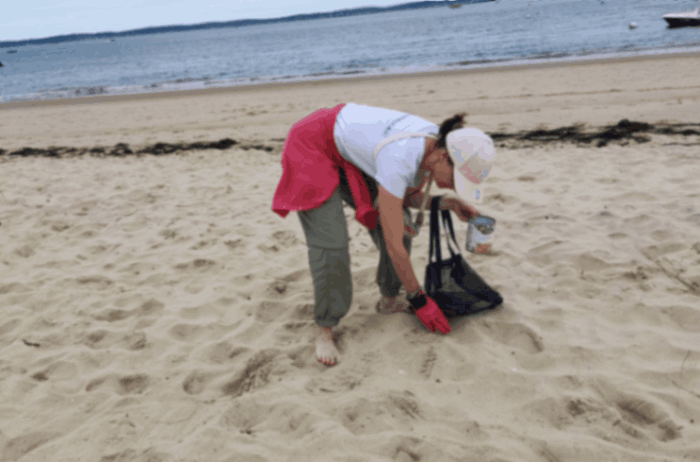 Déchets dans le sable